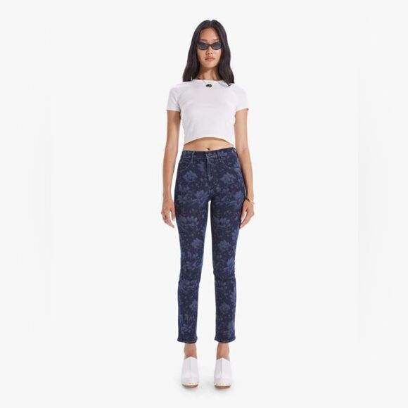 Mother The Dazzler Hover High Rise Straight Leg Jeans In Field Of Depth Size 25 - Picture 1 of 15